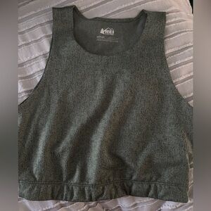 REI Green Sleeveless Boxy Crop Tank Top